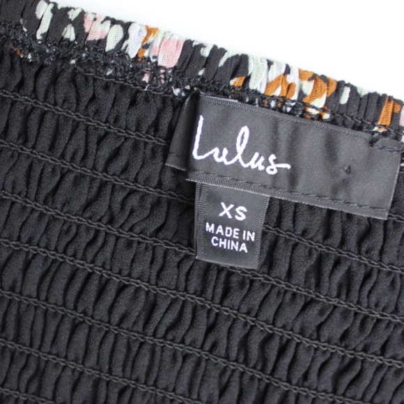 Lulus Puff Sleeve Cropped Semi Sheer Long Sleeve Floral Top XS - Picture 7 of 7